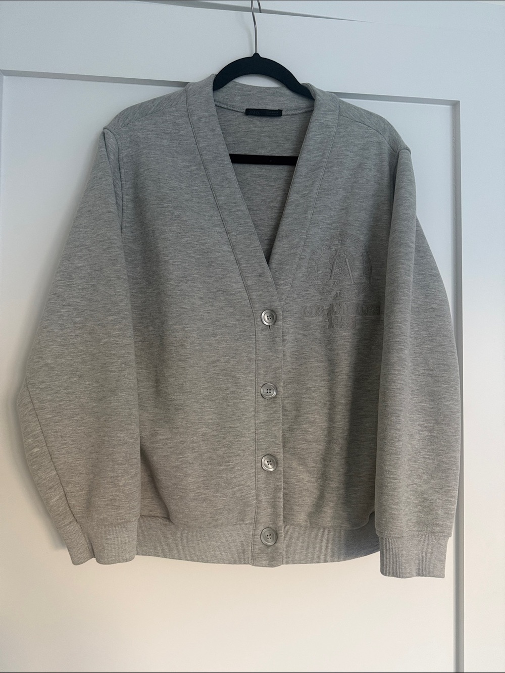 Zara Heather Gray Button-Front SweatshirtCardigan Sweater